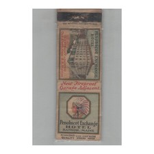1920s-1930s Diamond Q Tall Matchbook Cover Penobscot Exchange Hotel Bangor ME picture