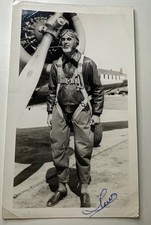 Lewis Starno Signed Vintage Military Pilot Photo Original Aviation Autograph picture