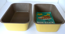 VINTAGE NON-STICK LOAF PANS, SET/2 YELLOW - NEW picture