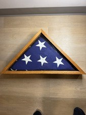 Folded Memorial Flag with Display Case American Us Flag Veteran Burial picture
