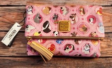 NWT Disney Dooney And & Bourke Pink Dogs Fold Over Crossbody Purse READ picture