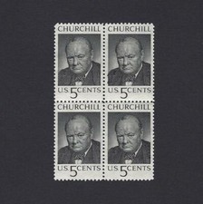 Sir Winston Churchill WWII - Vintage Mint Set of 4 stamps 61 Years Old picture