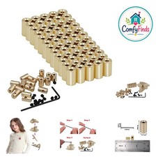 Locking Pin Backs 60 Pieces Gold 5.5mm x 9mm Clasp Keepers With Allen Wrench picture