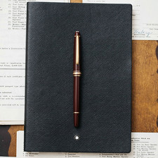 Montblanc Meisterstuck 163 Rollerball Pen Red Gold Trim New Luxury Box Authentic picture