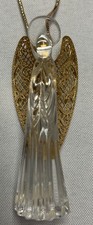 Bleikristall 24% Lead Crystal 3” Angel Gold Plated Gorham Wings Germany Sml Chip picture