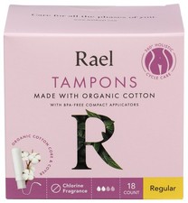 Rael Tampons Reg Cotton Org 18 Ea picture