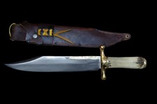 Custom Handmade Carbon Steel Bowie Ruana Inspired Stag Handle Hunting Knife picture