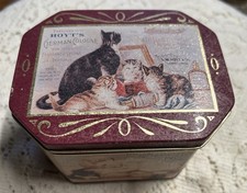 Vintage BristolWare Hoyt's German Cologne Tin. Cats, Little Girl & Dog picture