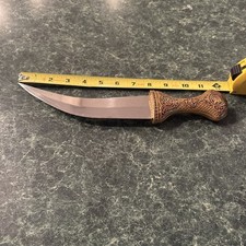 Vintage Mid East Bedouin Shibriya Dagger Carved Horn Handle Curved Knife 12 picture
