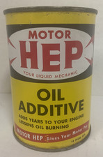 rare motor hep liquid mechanic oil addative can 15 oz.--great color picture