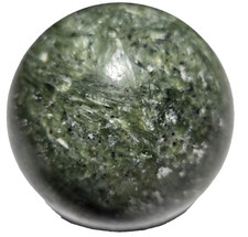 ABSOLUTELY GORGEOUS SPARKLING Green Mica with Black Tourmaline sphere ~3in P11 picture