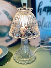 Princess House Heritage Romance ~ Boudoir Lamp Etched Glass +New 40w LED Bulb picture