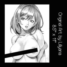 Sexy Anime Ecchi Manga Pinup Girl Art Comic Sketch Drawing Signed OFFICIAL PRINT picture