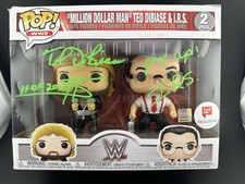 Million Dollar Man Ted Dibiase IRS Money Inc WWE Funko Pop 2 Pack Signed JSA COA picture