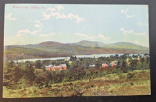 Wilton Maine Town View & Wilson Lake Postcard 1911 picture