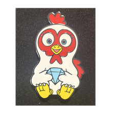 VegTrends Chicken Holding Diamond Enamelled Metal Pin, Multicolor picture