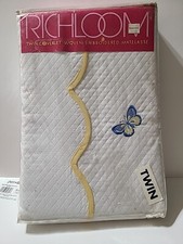 VTG 1991 Richloom TWIN Coverlet Woven Embroidered MATELASSE Butterfly Bedspread  picture