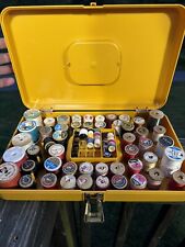 Vintage Wilson Wil-hold Sewing Box Yellow Spool Thread Bobbin Organizer  picture