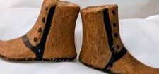 Vintage Acoma Pueblo Pottery Minature Moccasins picture