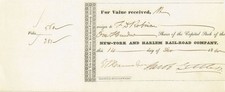 New York and Harlem Rail-Road Co. Signed by Jacob Little - Autographed Stock C picture