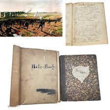 Antique Franco-Prussian War Artifact German Poems Handwritten By Soldier 1870 picture
