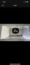 GENUINE JOHN DEERE SILVER DEERE LICENSE PLATE BUNDLE OF TWO picture