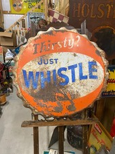 Vintage Original RARE Whistle Orange Soda Bottle Cap Metal Sign picture
