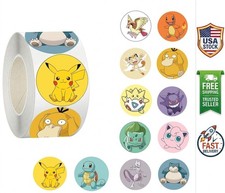500Pcs/Roll Cute Pokemon Pikachu Cartoon Anime Sealing Stickers Decoration DIY P picture