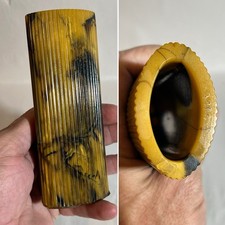 VINTAGE BUTTERSCOTCH & BROWN BLACK SWIRL BAKELITE CATALIN ROD / TUBE 186 GRAMS picture