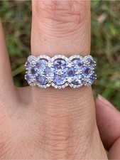 Genuine Tanzanite Sterling Silver Ring Size 8 picture
