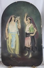 Antique 1924 Cathedral Design Hand Painted Gypsy Fine Arts Association Picture  picture
