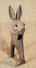 Antique Black Forest Carved Wooden Hare Rabbit Nutcracker c. 1895 picture