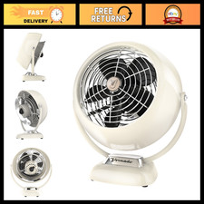 Vintage Metal Desk Fan, 2-Speed Retro Air Circulator, Adjustable Tilt, Cool Bedr picture