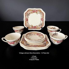 Vintage Johnson Bros Devonshire 12 Piece Set - Made In England - 10308 picture