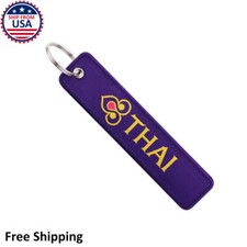 Thai Airways International Airline Collectibles Car Keychain Travel Luggage Tag picture