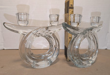 Vintage Art Vannes France Crystal Candle Holders picture