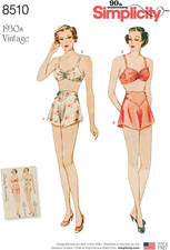 1930'S Fashion Women'S Vintage Bra and Panties Sewing Patterns, Sizes 12-20 picture