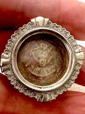 X RARE ANTIQUE RELIQUARY WITH RELIC FROM SAINT IGNATIO LOYOLA . SEALED . C 1890 picture