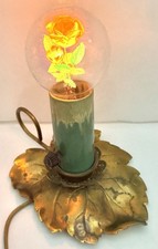 Vintage Aerolux Rose Neon Glow Light Bulb Flower Art Deco MCM Night Light VTG picture