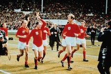 Ray Wilson performing a lap of honour with the Charlton brother - 1966 Old Photo picture