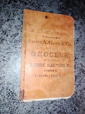Antique 1878 Turners Falls MA James A Gunn Grocers Account Ledger Book Ephemera picture