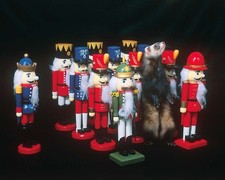Ferret among the Nutcrackers - Modern Ferret Christmas gift - 8x10 PHOTO Print picture