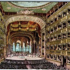 c1910s Naples Italy Postcard Teatro San Carlo Opera House Interior Stage Boxes picture