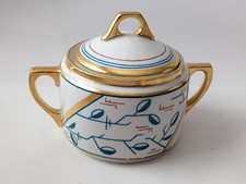 VTG  Art Deco Sugar Bowl Design Art Deco-style geometric leaf and branch motif picture