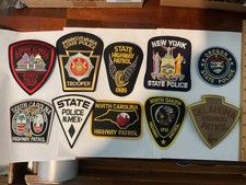 State Law Enforcement patches All different 10 piece set. All new.Full size picture