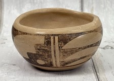 Antique Hopi Pottery Bowl Fred Harvey From Hopi Villages Label Early 1900s picture