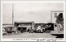 Yellowknife NWT Street View 'Main Drag' Coffee Shop Sutherland's RP Postcard H69 picture