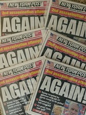 🇺🇸SECOND ASSASSINATION OF DONALD TRUMP NEWSPAPER“AGAIN”NEW YORK POST 9/16/24 picture