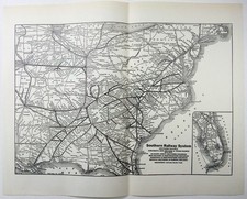Southern Railway - Original 1940 Dated System Map. Vintage picture