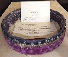 Vintage 1953 Persian Velvet Hat & Iran TCI Diplomatic Invitation Archive Point 4 picture